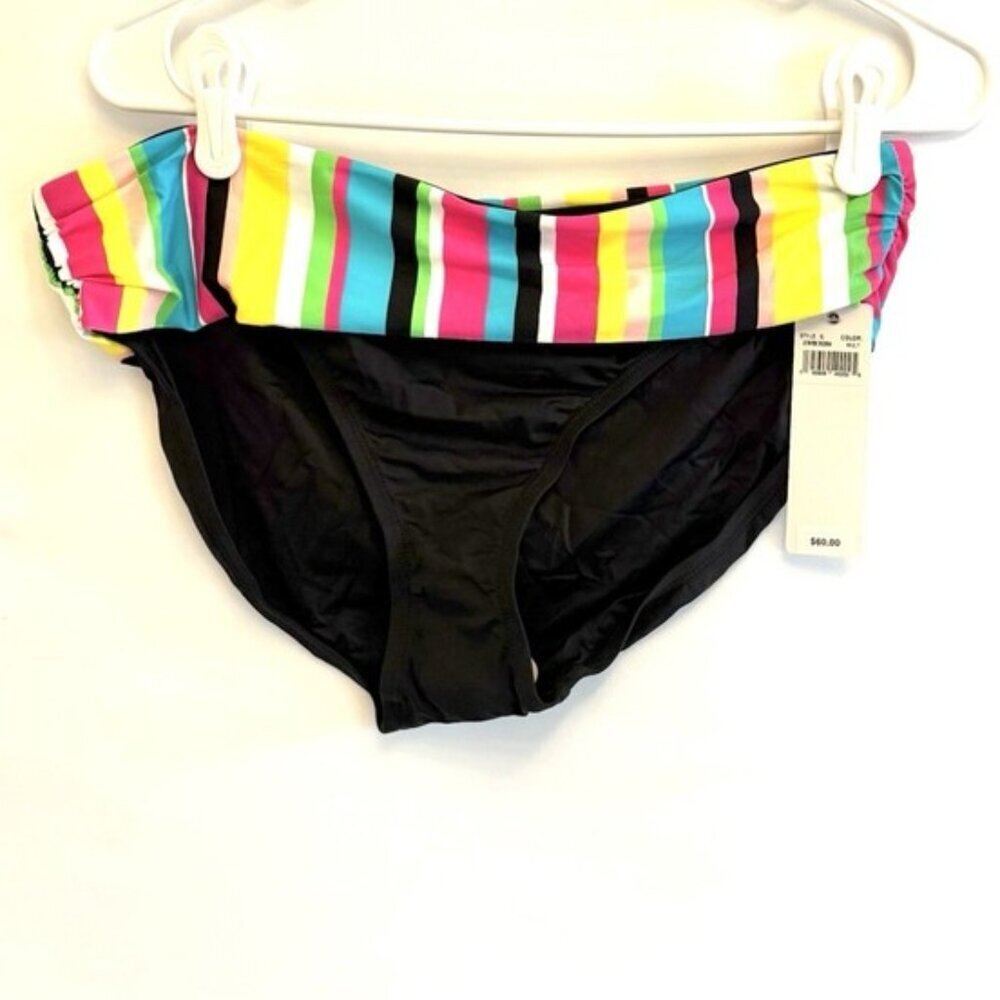 Anne Cole Women’s Black Multi Bikini Bottom Size XL